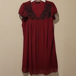 ❤️ SOIE BEADED SILK SHIFT DRESS, MEDIUM